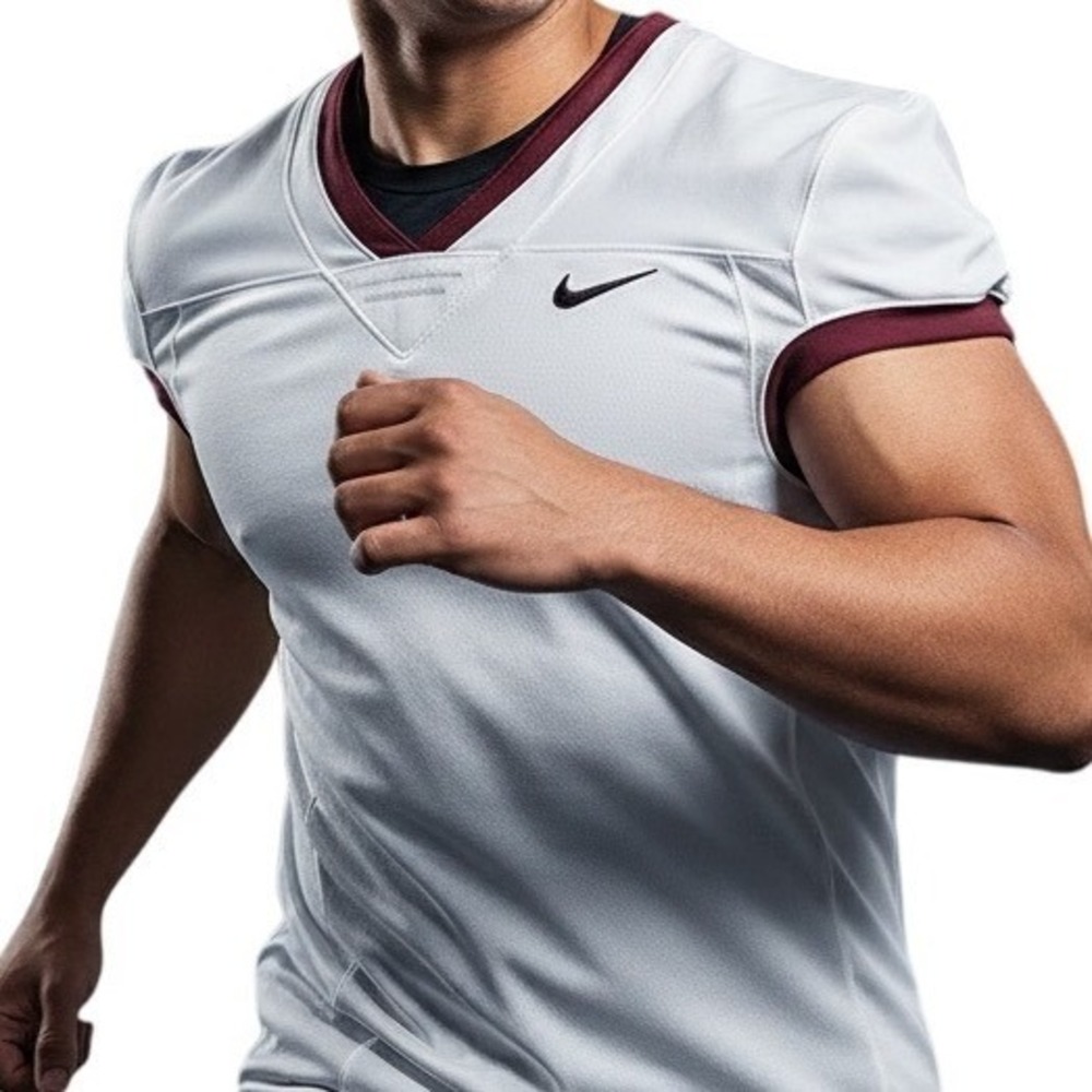 Nike Football Jersey - White with Maroon Trim‎ - NWT (Size Medium)